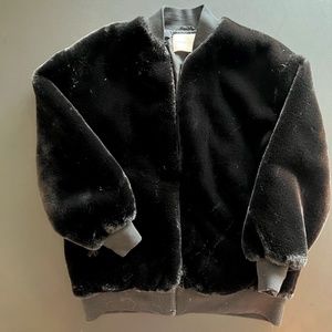 Aritzia Group by Babaton Faux Fur Bomber - Black